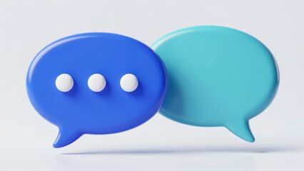 Blue and cyan speech bubbles with dots