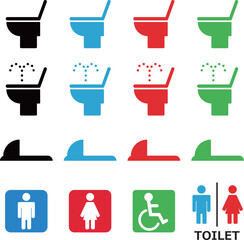 シンプルなトイレのアイコンセット