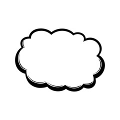 black dialog cloud or cloud frame without background