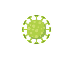 Virus icon. Green virus illustration for medical, healthcare, biology, infection, pandemic and disease awareness isolated on white background