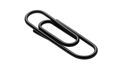 Close-up of a glossy, black metal office tool, casting a slight shadow on a black background