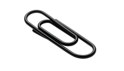 Close-up of a glossy, black metal office tool, casting a slight shadow on a black background