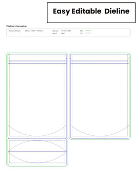 zipper candy pouch dieline template box dieline die lines packaging custom dieline  box cardboard box dieline pizza box dieline printable product packaging layout,