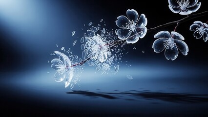 Ethereal Cherry Blossoms Dissolving into Light and Mist.