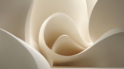 Abstract Curves and Soft Shapes in Warm Tones Creating a Sense of Flow in a Minimalist Design Aesthetic for Modern Spaces and Artistic Visuals