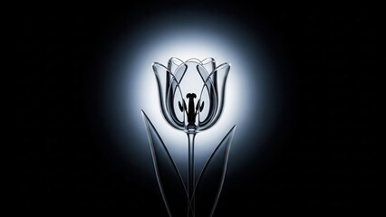 X-ray of a Tulip Flower with Backlight.