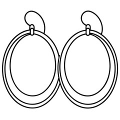 Hoop earring line art vector