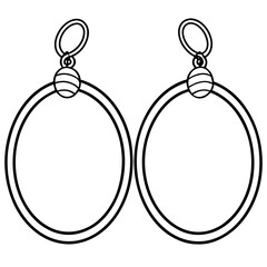 Hoop earring line art vector