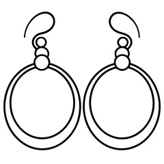 Hoop earring line art vector