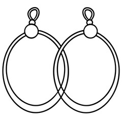 Hoop earring line art vector