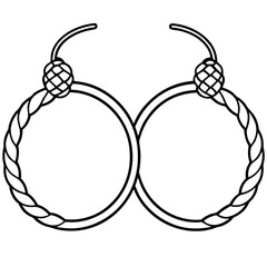 Hoop earring line art vector