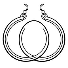 Hoop earring line art vector