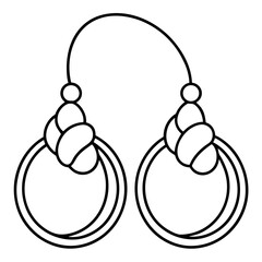 Hoop earring line art vector