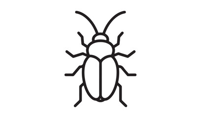 Beetle Insect Line Art Icon for Fake Bug Prank and Nature Study Concept Illustration