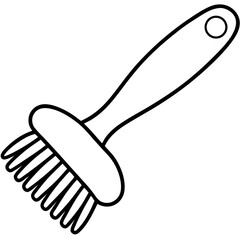 Scrub Brush line art vector