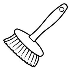 Scrub Brush line art vector