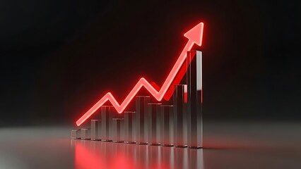 Financial Growth Bar Chart with Upward Arrow