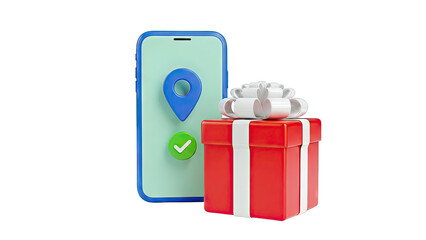 Mobile App Gift and Location Icon