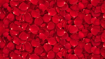 Valentines day red hearts background with shiny love symbols