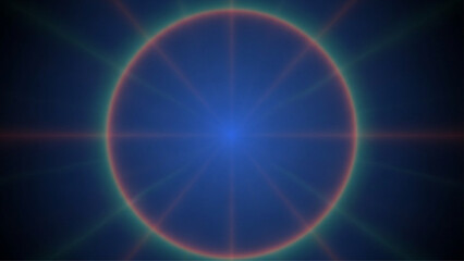 Dark Midnight Blue Gradient Background with Teal and Coral Halo Rings