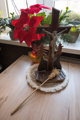 Home altar for the priest's annual pastoral visit to the home.
