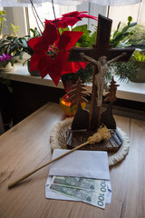 Home altar for the priest's annual pastoral visit to the home.
