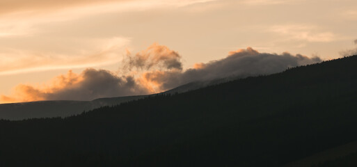 Golden hour in the Czech countryside - Krkono&scaron;e National Park