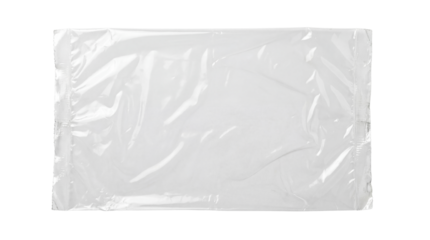 Clear Wrinkled Plastic Bag Texture Isolated on White