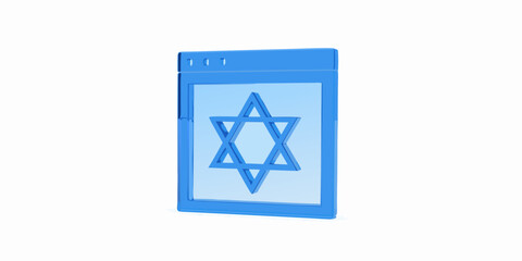 Blue smartphone displaying a star of david icon on its screen