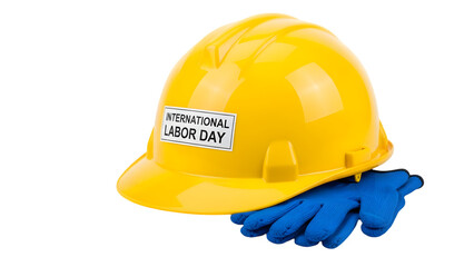 Fototapeta premium International labor day 1 may workers safety hard hat and gloves