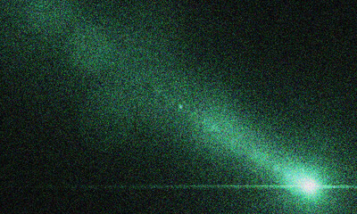 Green cosmic background with bright light and star 1