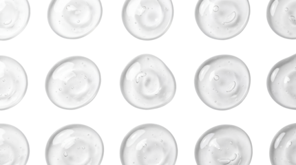 Clear Gel Drops Pattern on White Background