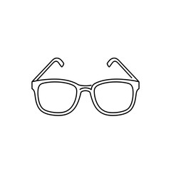 Fototapeta premium Simple Outline Drawing of Eyeglasses on White Background