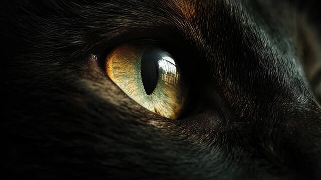 Animal Cat Eye Close-up Intense Stare Dark Macro Detail