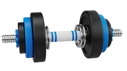 Adjustable Dumbbell with Blue and Black Weights