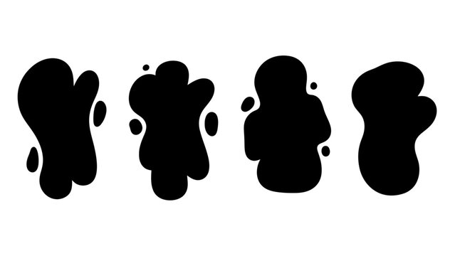 Abstract black shapes on white background vector illustration