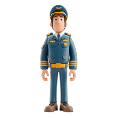 Fototapeta premium Cartoon Pilot Character Design with Uniform and Friendly Expression