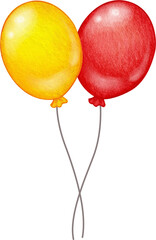 Watercolor hand drawn party balloons
