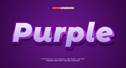 Fototapeta premium Purple 3D Editable Text Effect