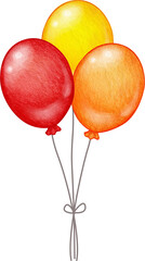 Watercolor hand drawn party balloons