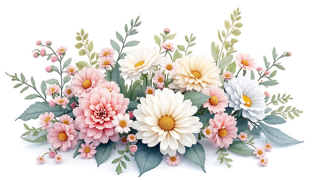 Colorful Floral Arrangement with Daisy and Peony Centerpiece