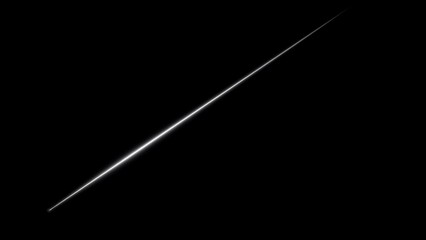 A thin, bright white line diagonally across a pure black background.