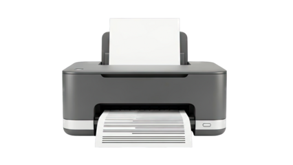 Gray Inkjet Printer Printing Document