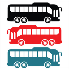 Adobe IllThree Buses Together on City Road  Urban Public Transport Conceptustrator Artwork