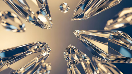 Luxury Crystal Abstract Background with Sparkling Glass Light Effects