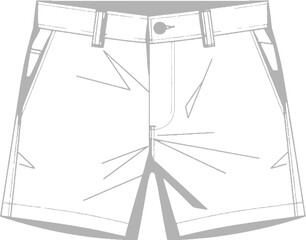 Fototapeta premium Simple white shorts illustration on white background
