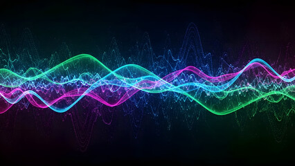 Futuristic Space Energy Abstract Background with Glowing Particles