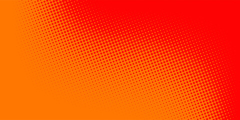 Dots halftone orange color pattern gradient texture with technology digital background. Dots pop art comics with summer background.