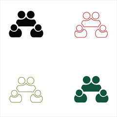 People Icon Vector Isolated on White  Human User Group Symbol for UI Design