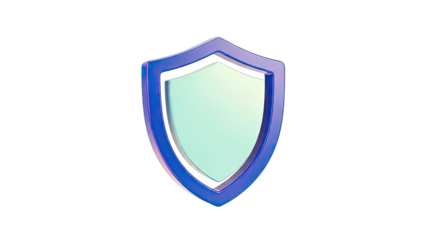 Blue and translucent shield icon